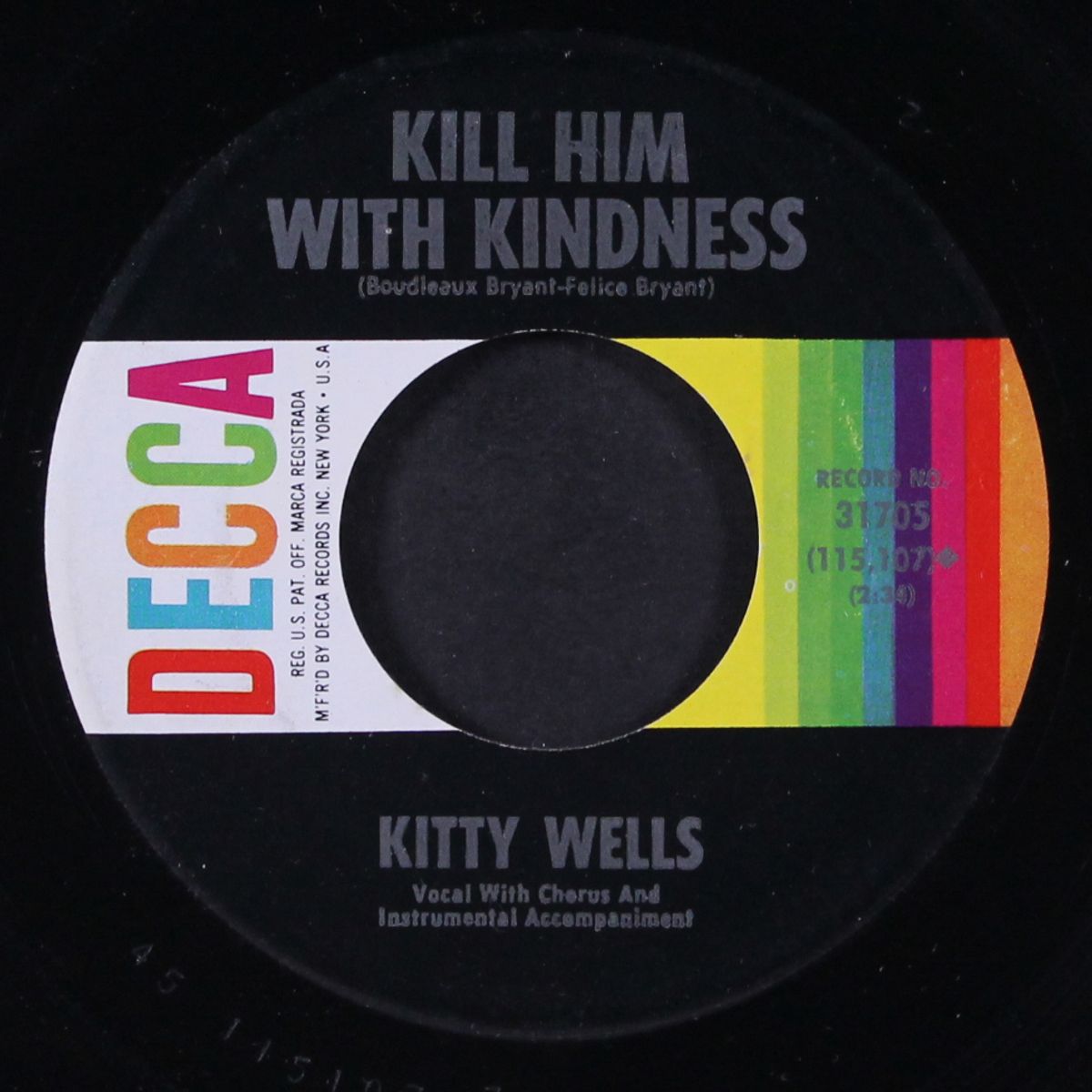 kill him with kindness by KITTY WELLS