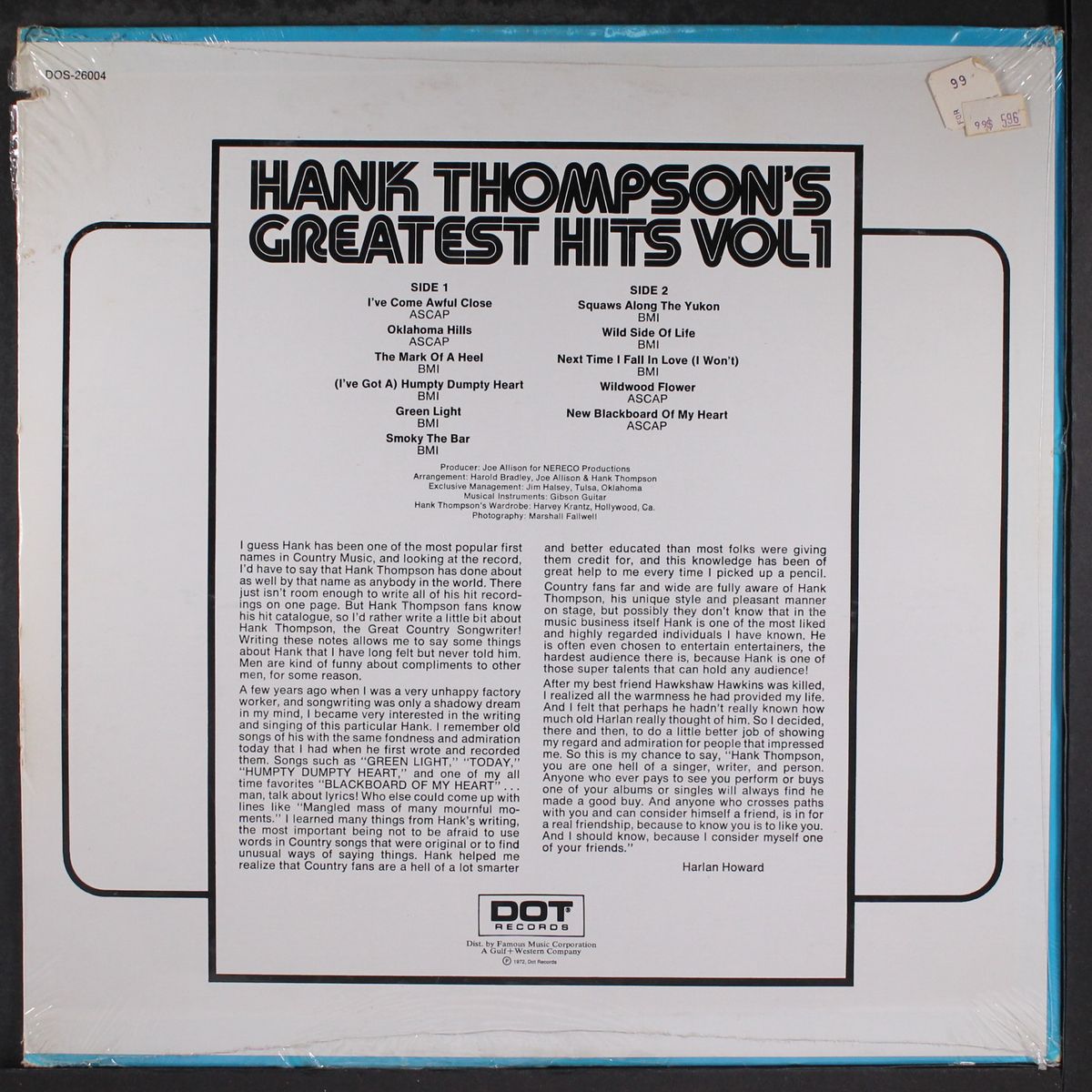 greatest hits, vol. 1 by HANK THOMPSON
