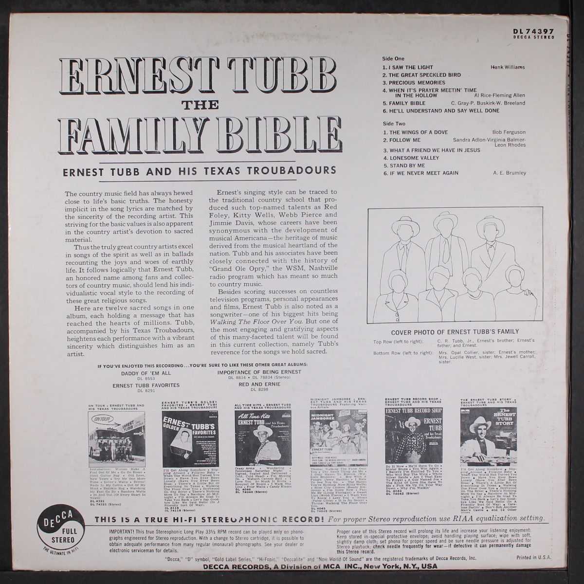the family bible by ERNEST TUBB