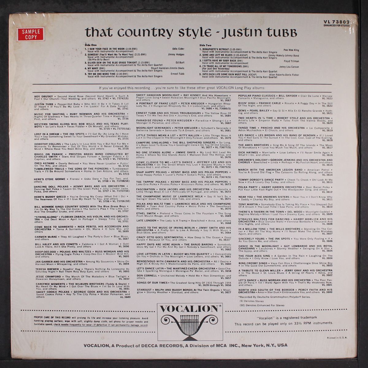 that country style by JUSTIN TUBB