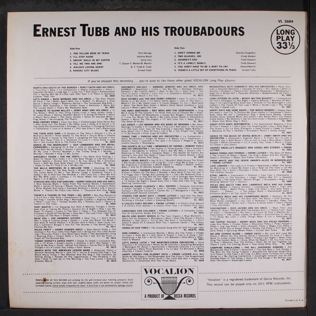 and his texas troubadours by ERNEST TUBB