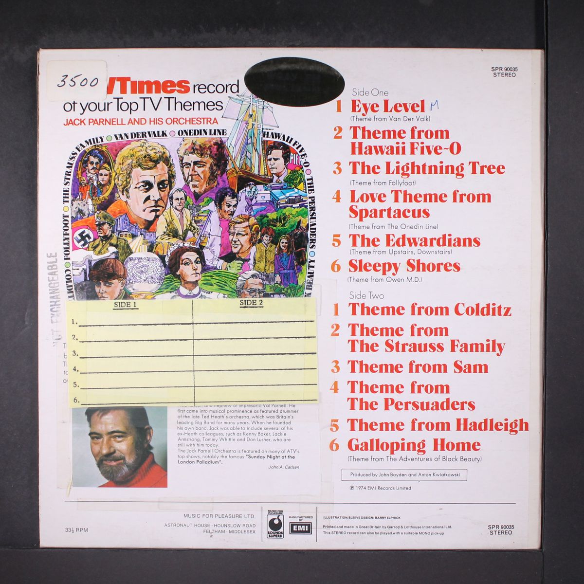 the tv times record of your top tv themes by JACK PARNELL