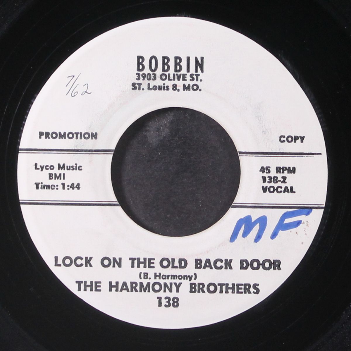 lock on the old back door / remember me by HARMONY BROTHERS