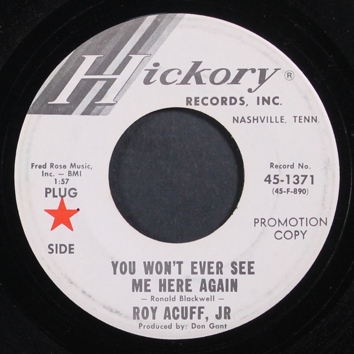 you won't ever see me here again / stand tall by ROY ACUFF, JR.