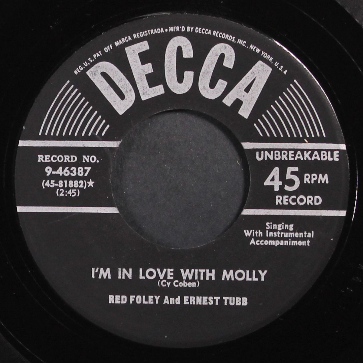 i'm in love with molly / too old to cut the mustard by RED FOLEY & ERNEST TUBB