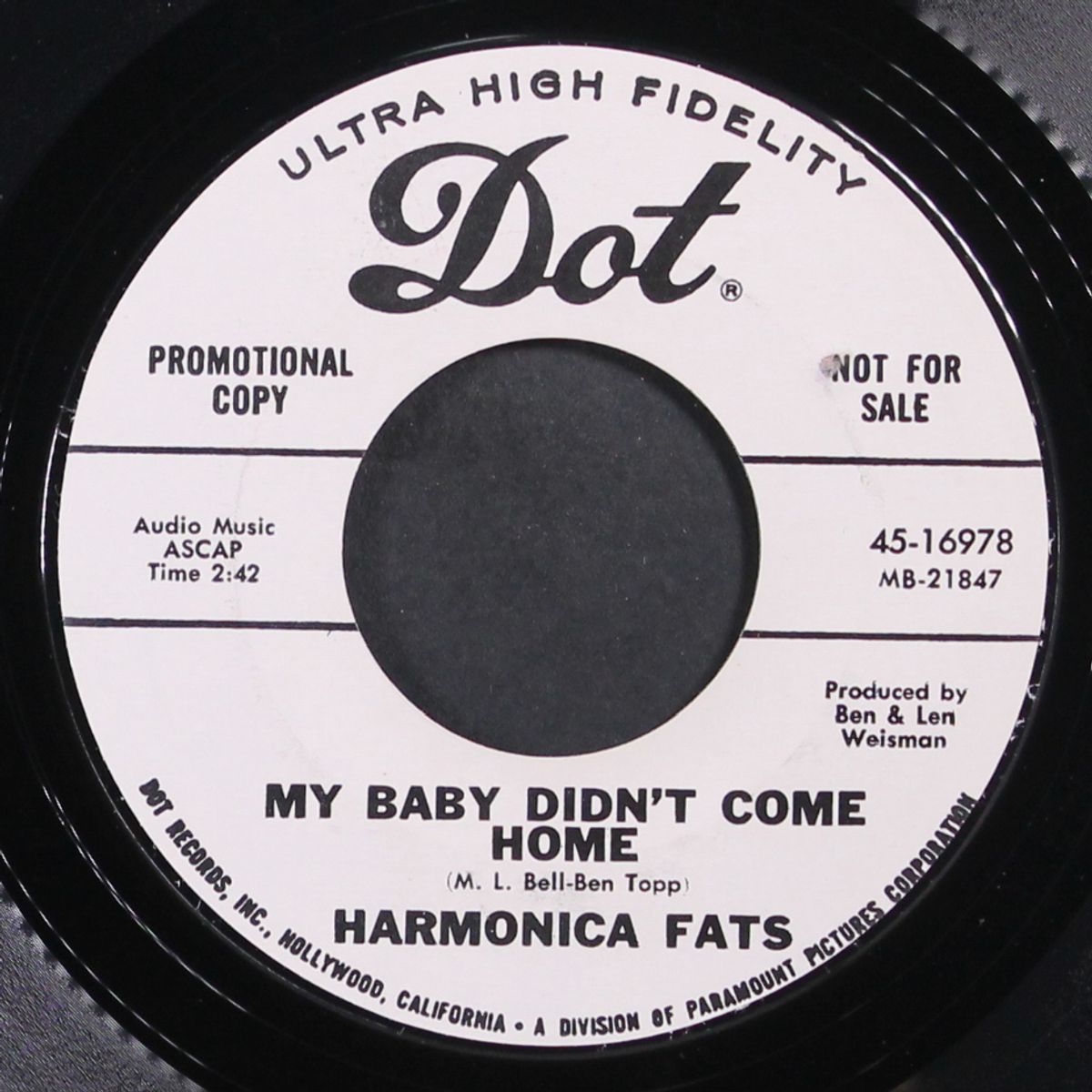 drive way blues / my baby didn't come home by HARMONICA FATS
