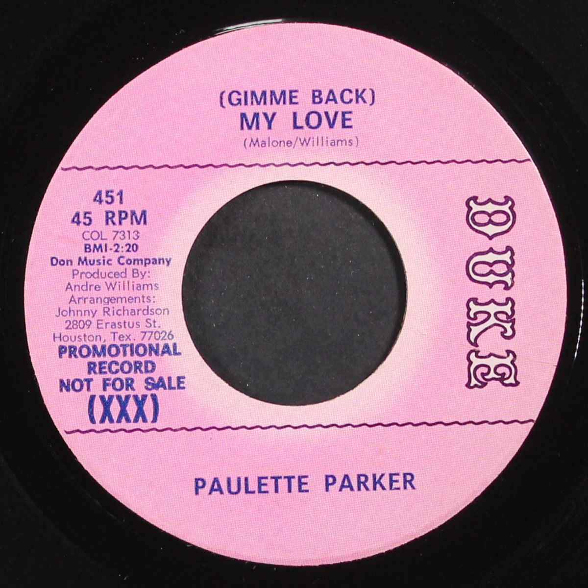 (gimme back) my love / should i let him go by PAULETTE PARKER