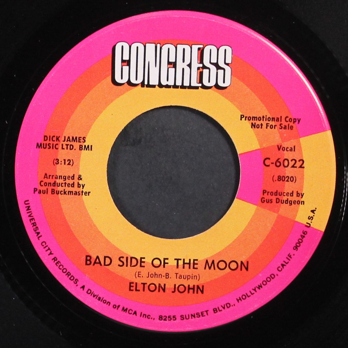 bad side of the moon / border song by ELTON JOHN