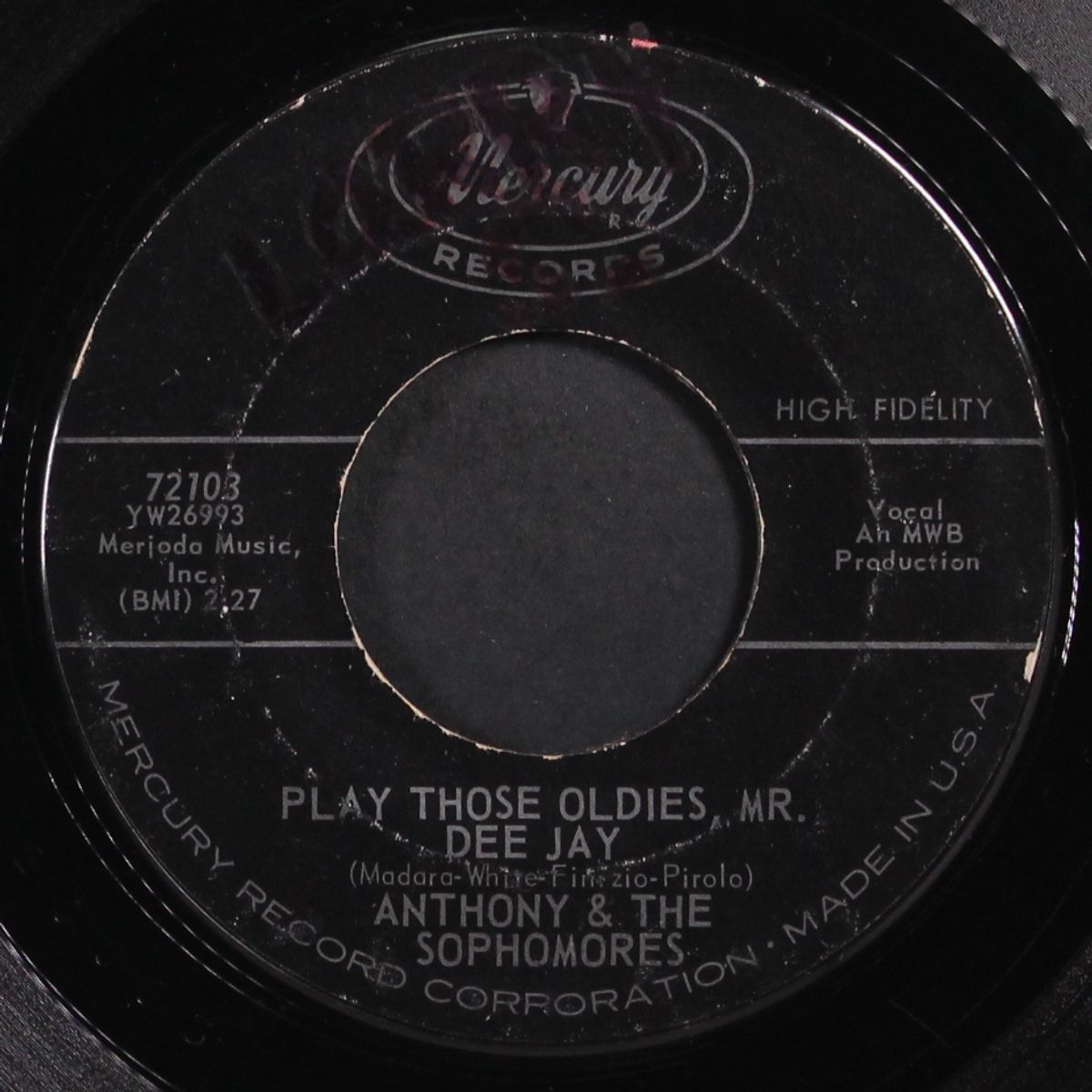 play those oldies mr. dj / clap your hands by ANTHONY & SOPHOMORES