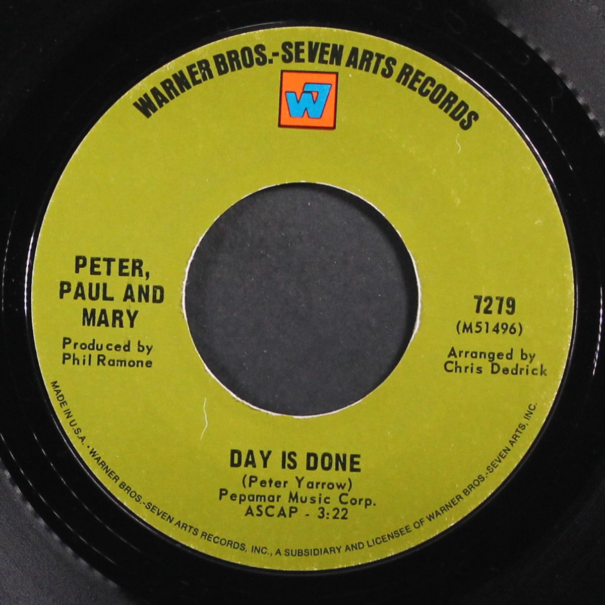 day is done / make believe town by PETER, PAUL & MARY