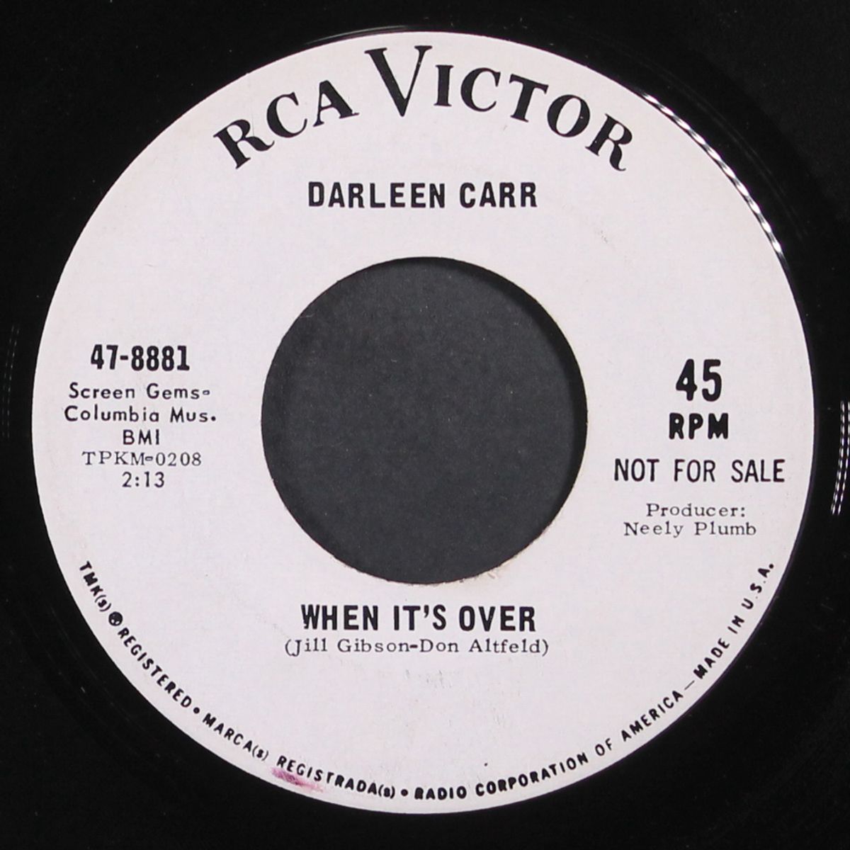 anybody's girl / when it's over by DARLEEN CARR