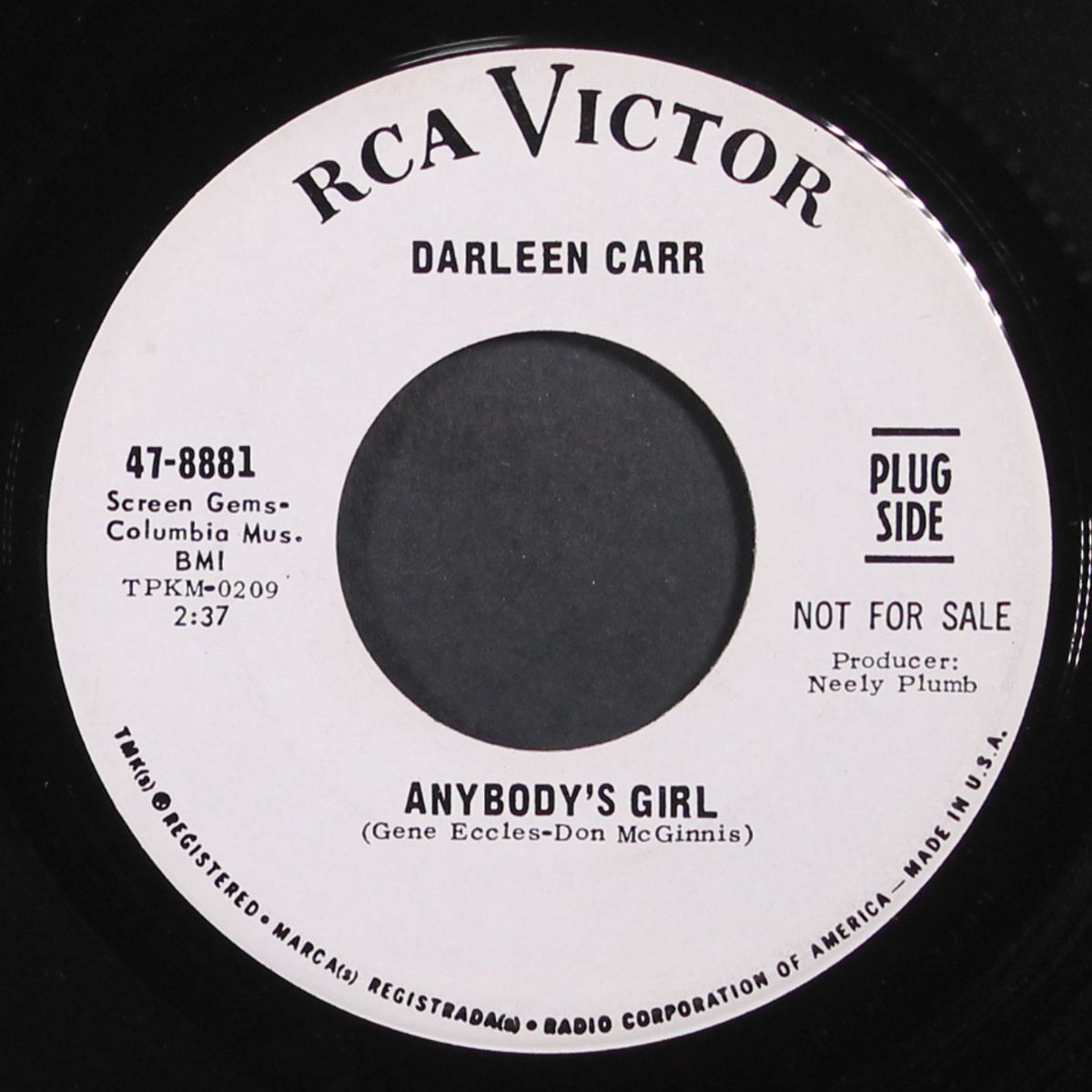 anybody's girl / when it's over by DARLEEN CARR