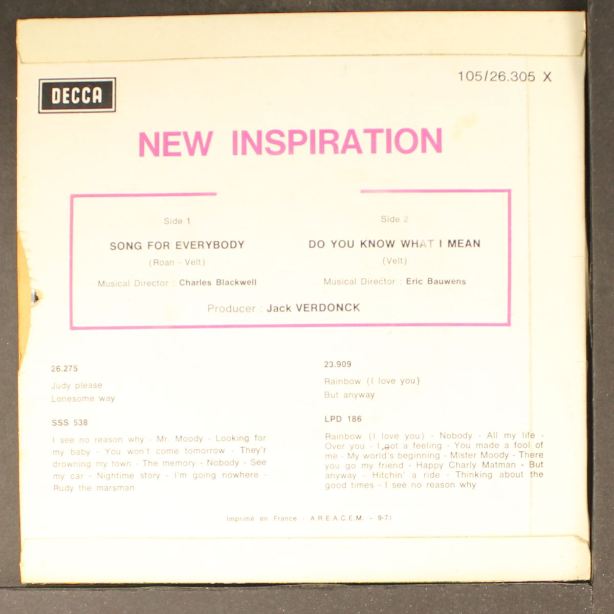 song for everybody / do you know what i mean by NEW INSPIRATION