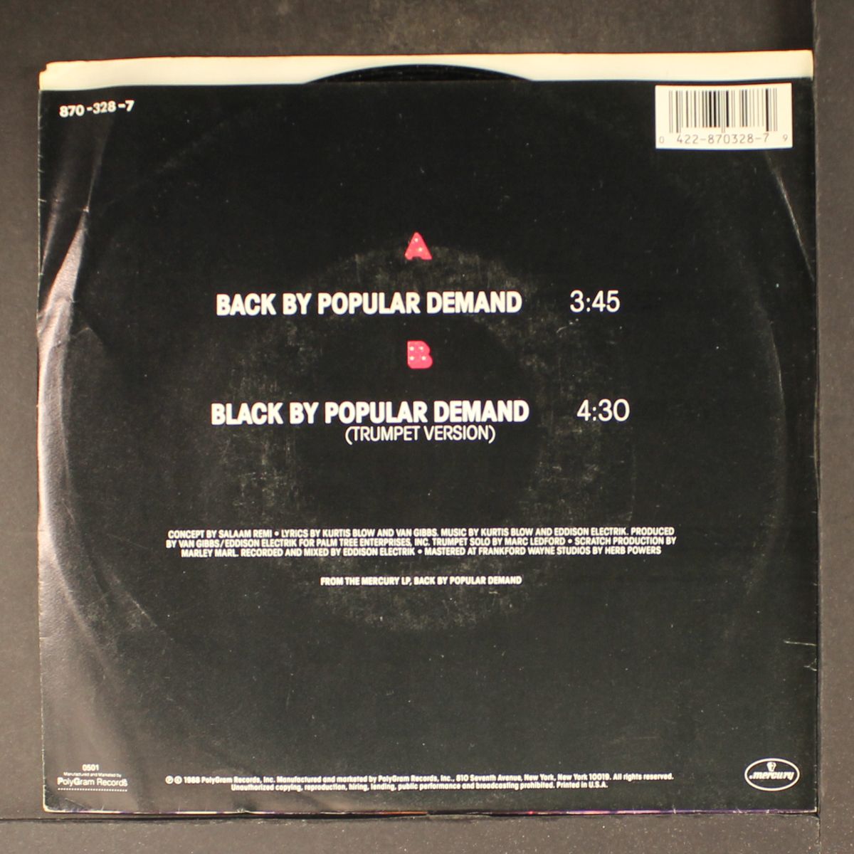 back by popular demand / same by KURTIS BLOW