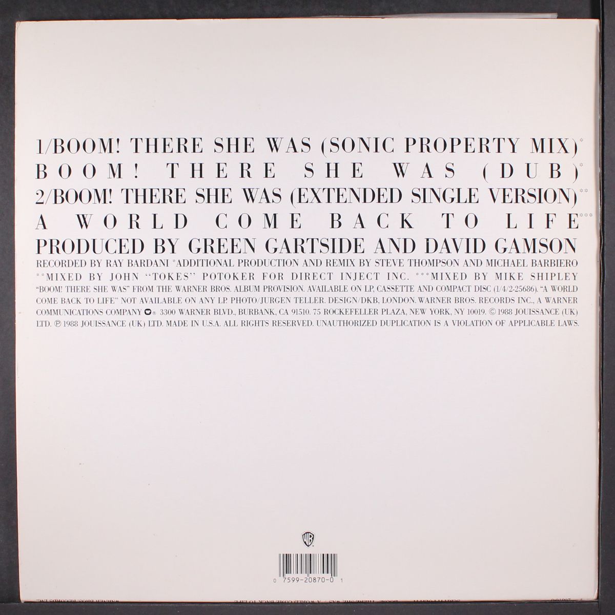 boom! there she was by SCRITTI POLITTI
