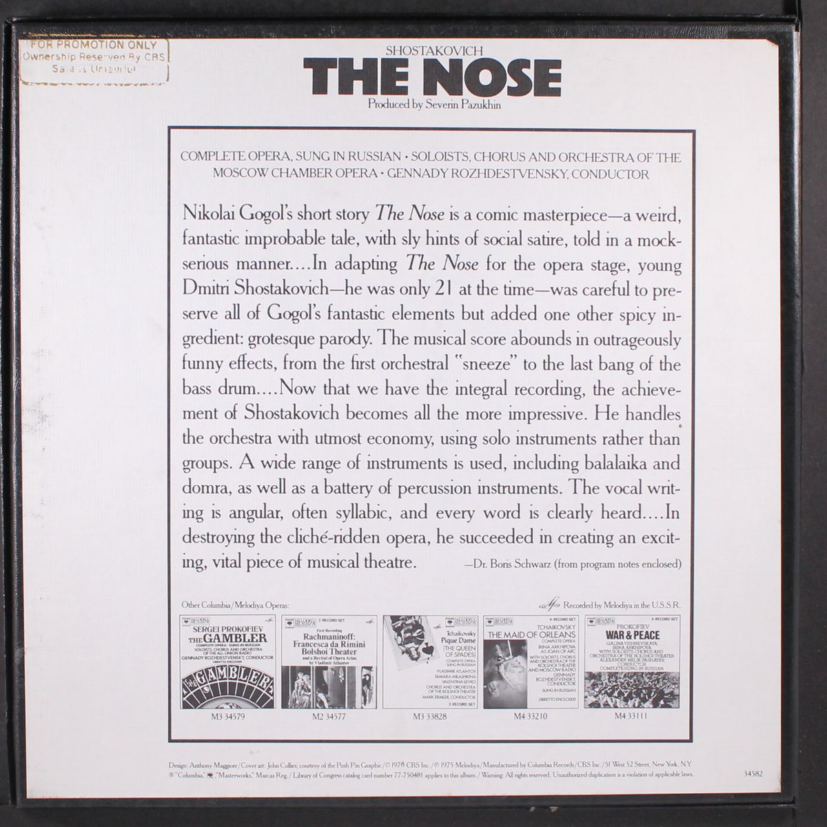 shostakovich: the nose by MOSCOW CHAMBER OPERA