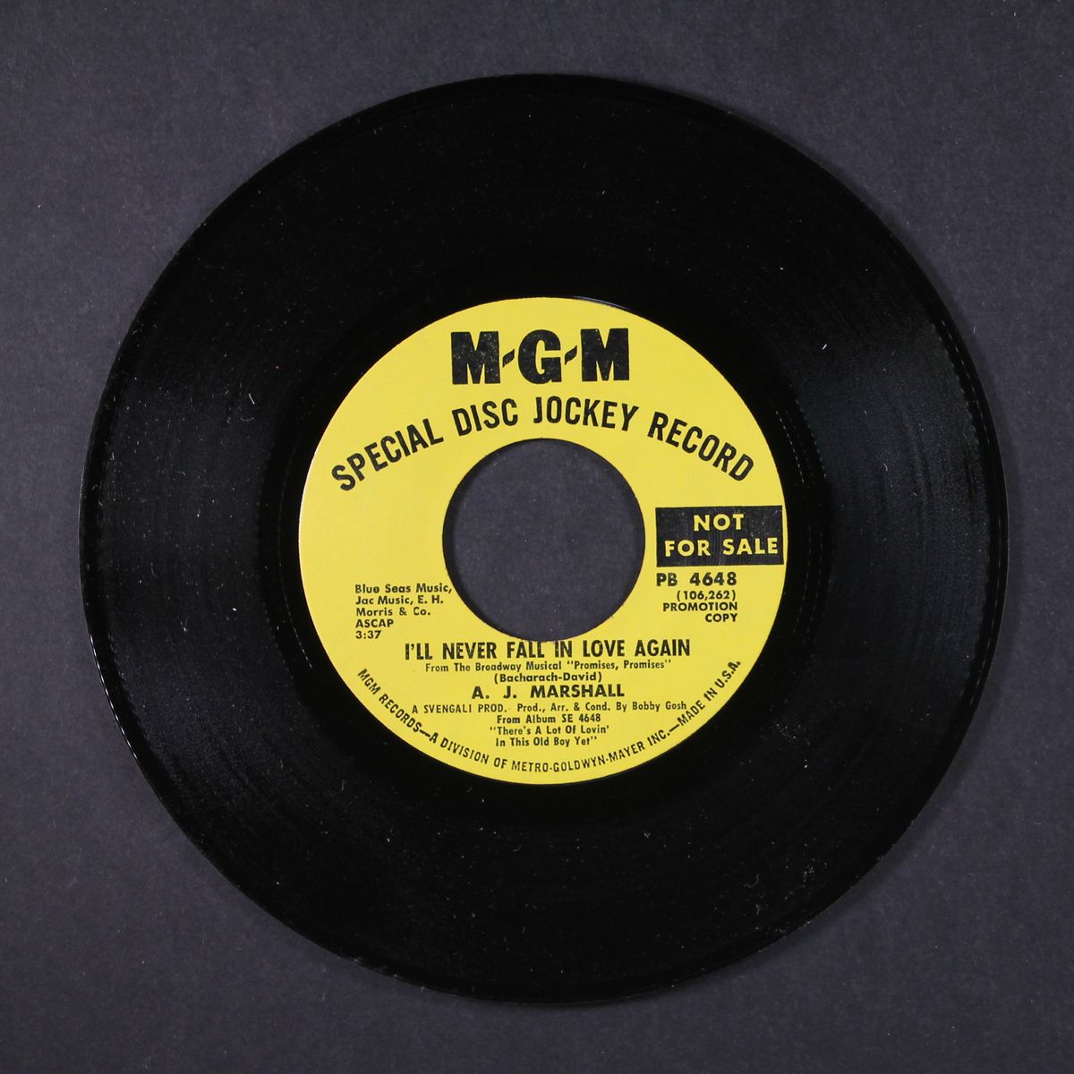 there's a lot of lovin' in this old boy yet / i'll never fall in love again by A.J. MARSHALL