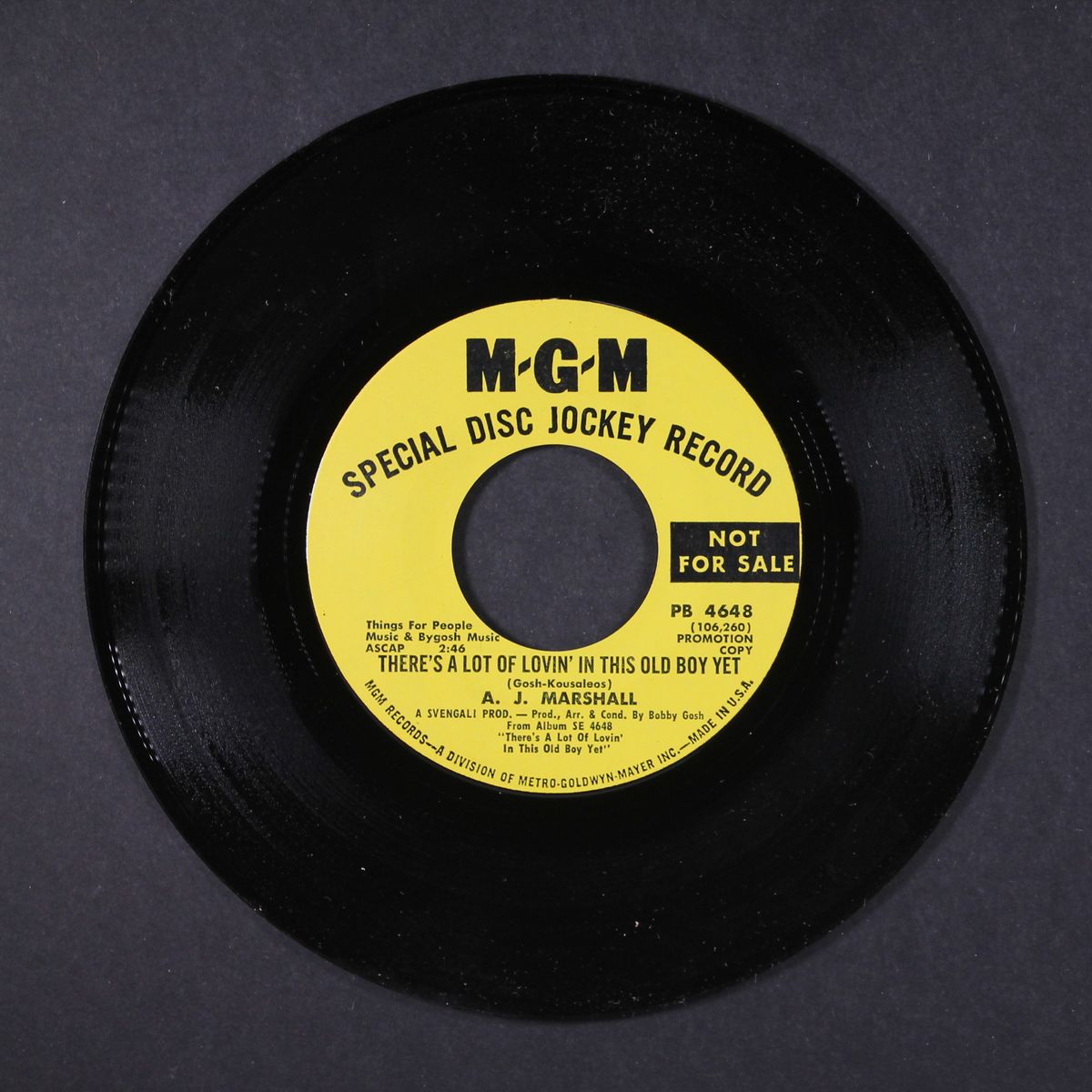 there's a lot of lovin' in this old boy yet / i'll never fall in love again by A.J. MARSHALL