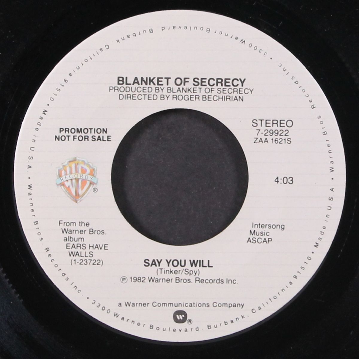 say you will by BLANKET OF SECRECY