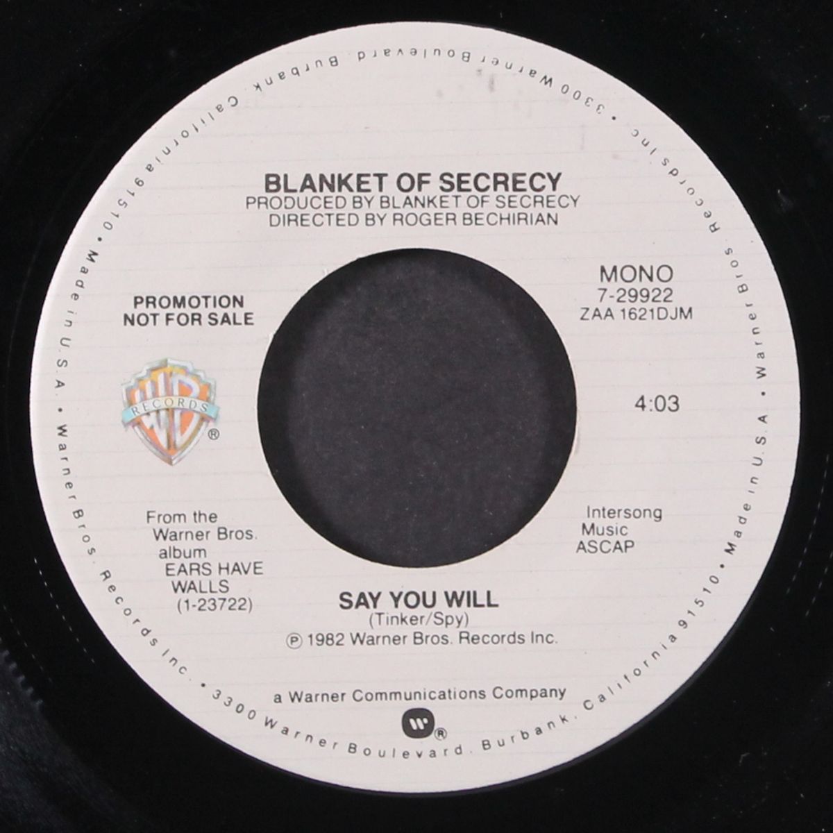 say you will by BLANKET OF SECRECY