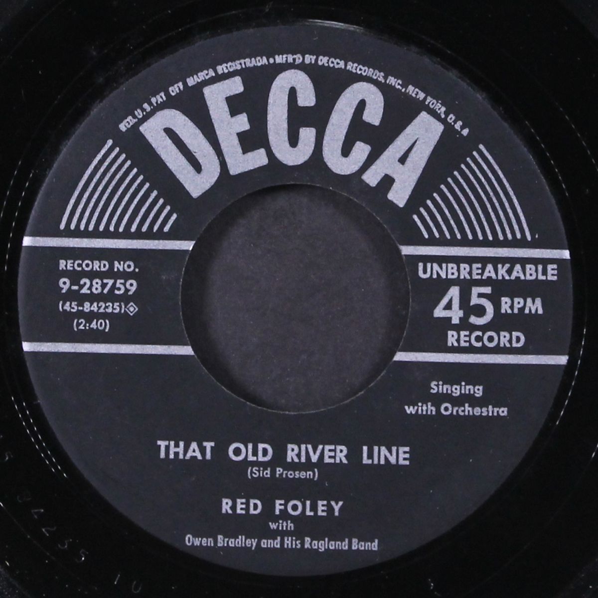 that old river line / hot dog rag by RED FOLEY