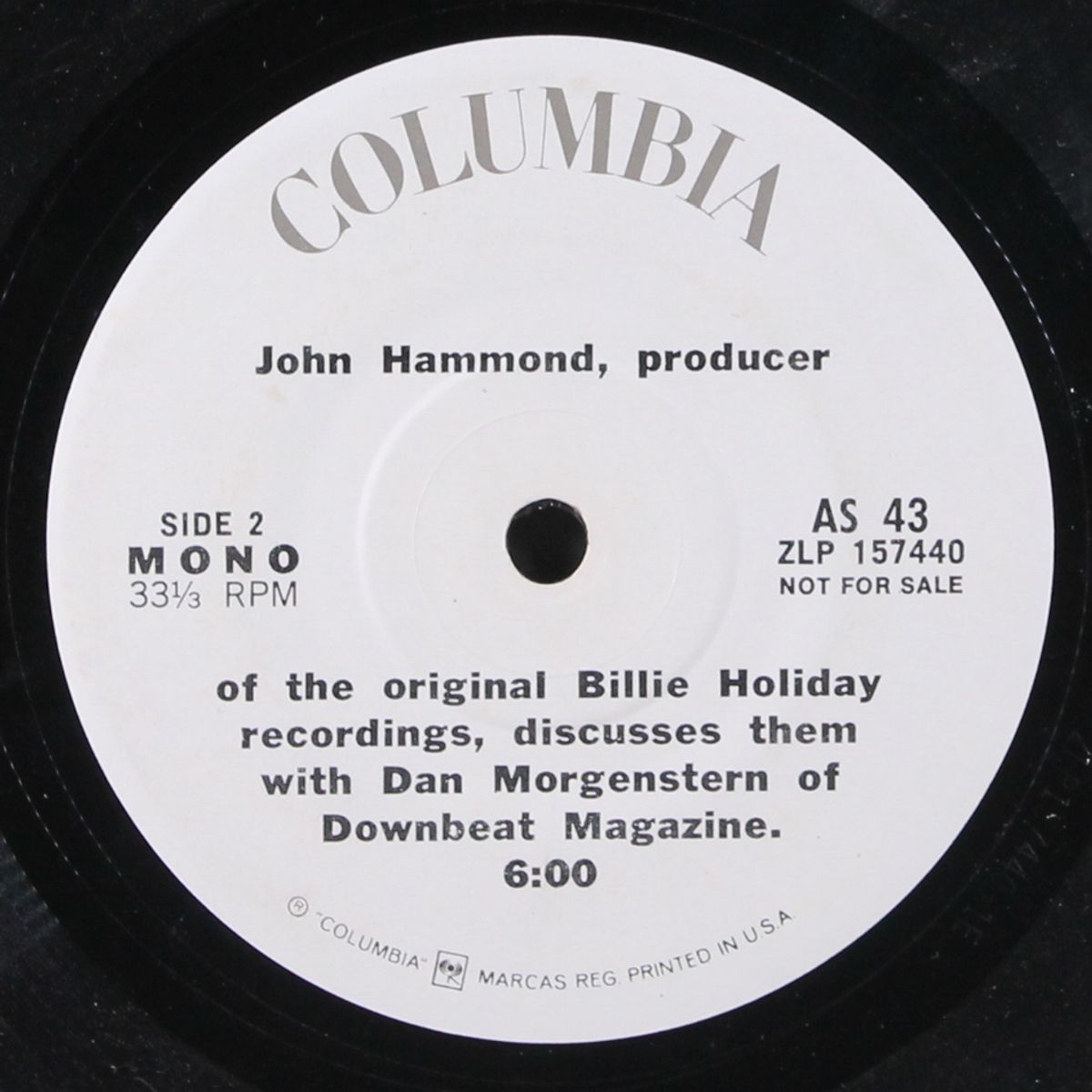 discusses billie holiday recordings by JOHN HAMMOND