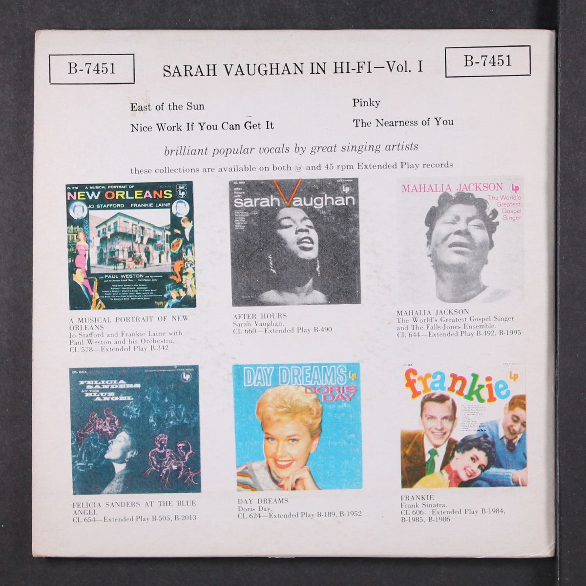 in hi-f- by SARAH VAUGHAN