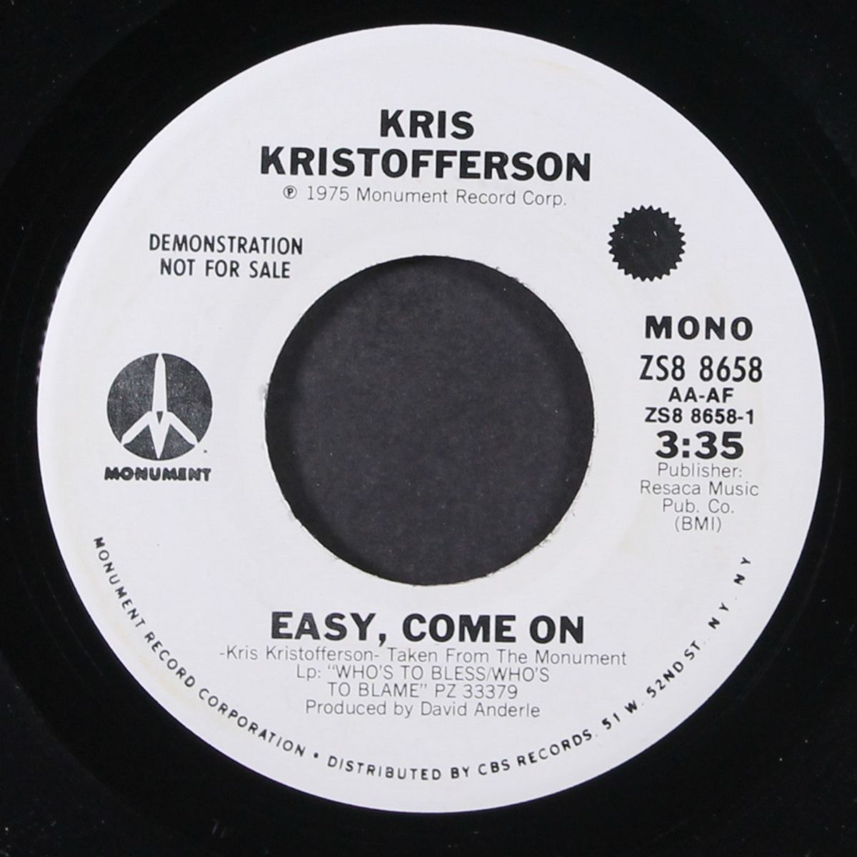easy, come on / mono by KRIS KRISTOFFERSON