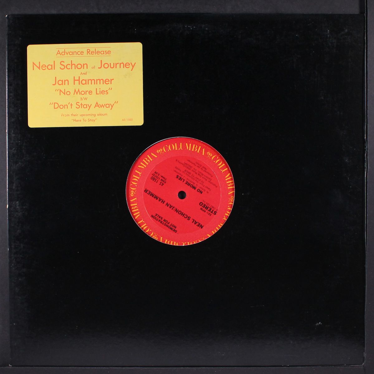 no more lies / don't stay away by NEAL SCHON / JAN HAMMER