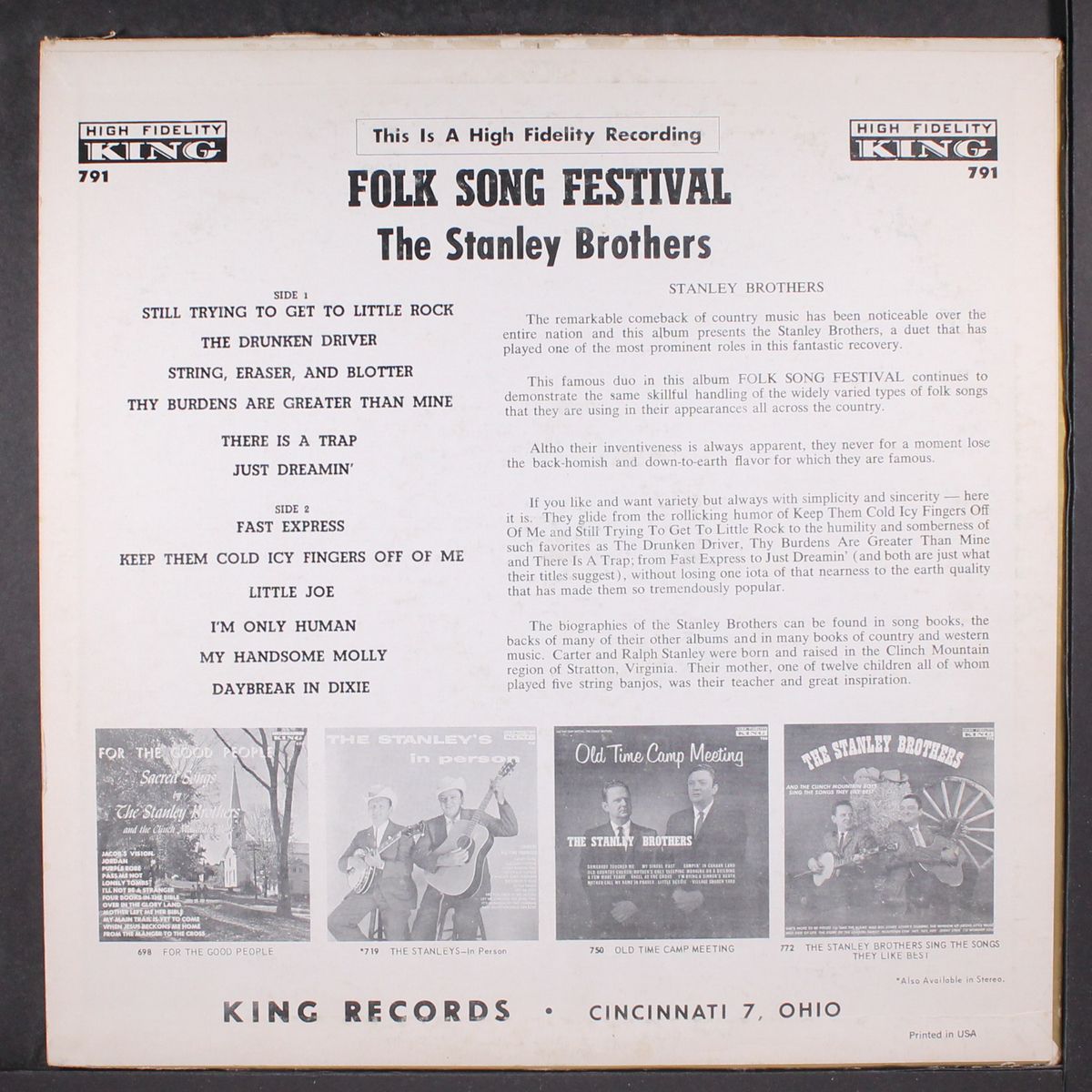 folk song festival by STANLEY BROTHERS