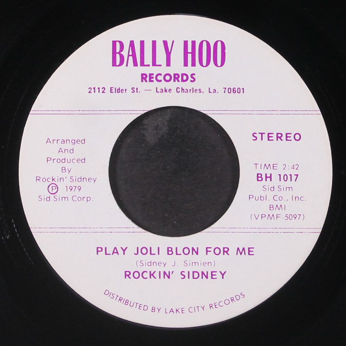 play joli blon for me / go lucy go by ROCKIN' SIDNEY