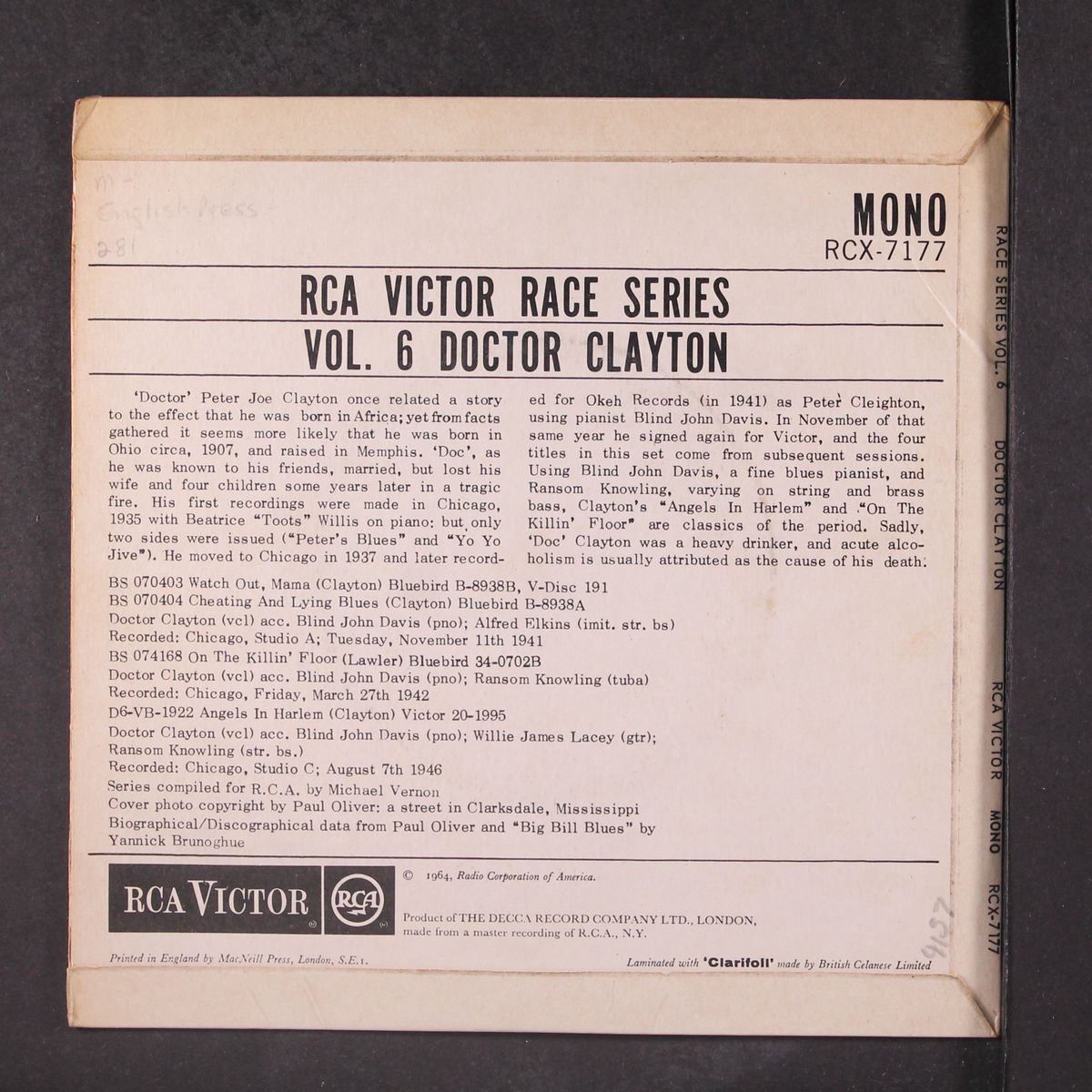 rca victor race series, vol. 6 by DOCTOR CLAYTON
