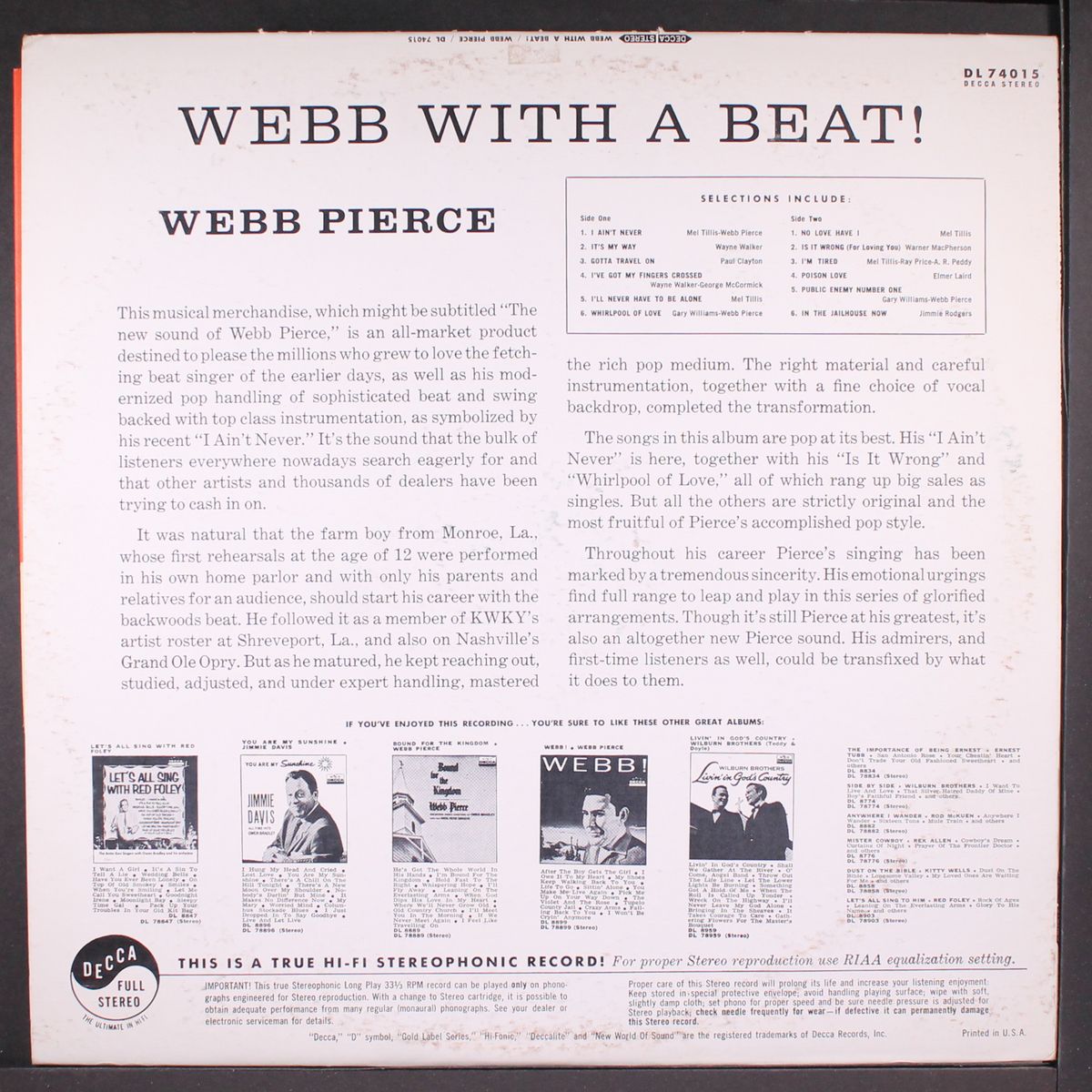 webb with a beat by WEBB PIERCE