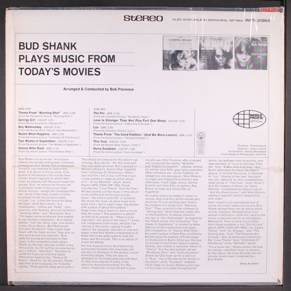 music from today's movies by BUD SHANK