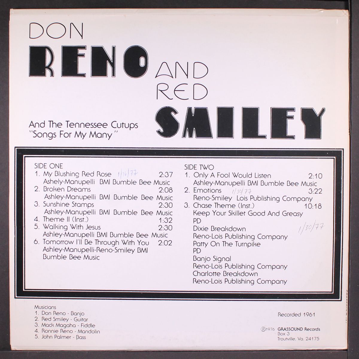songs for my many by RENO & SMILEY