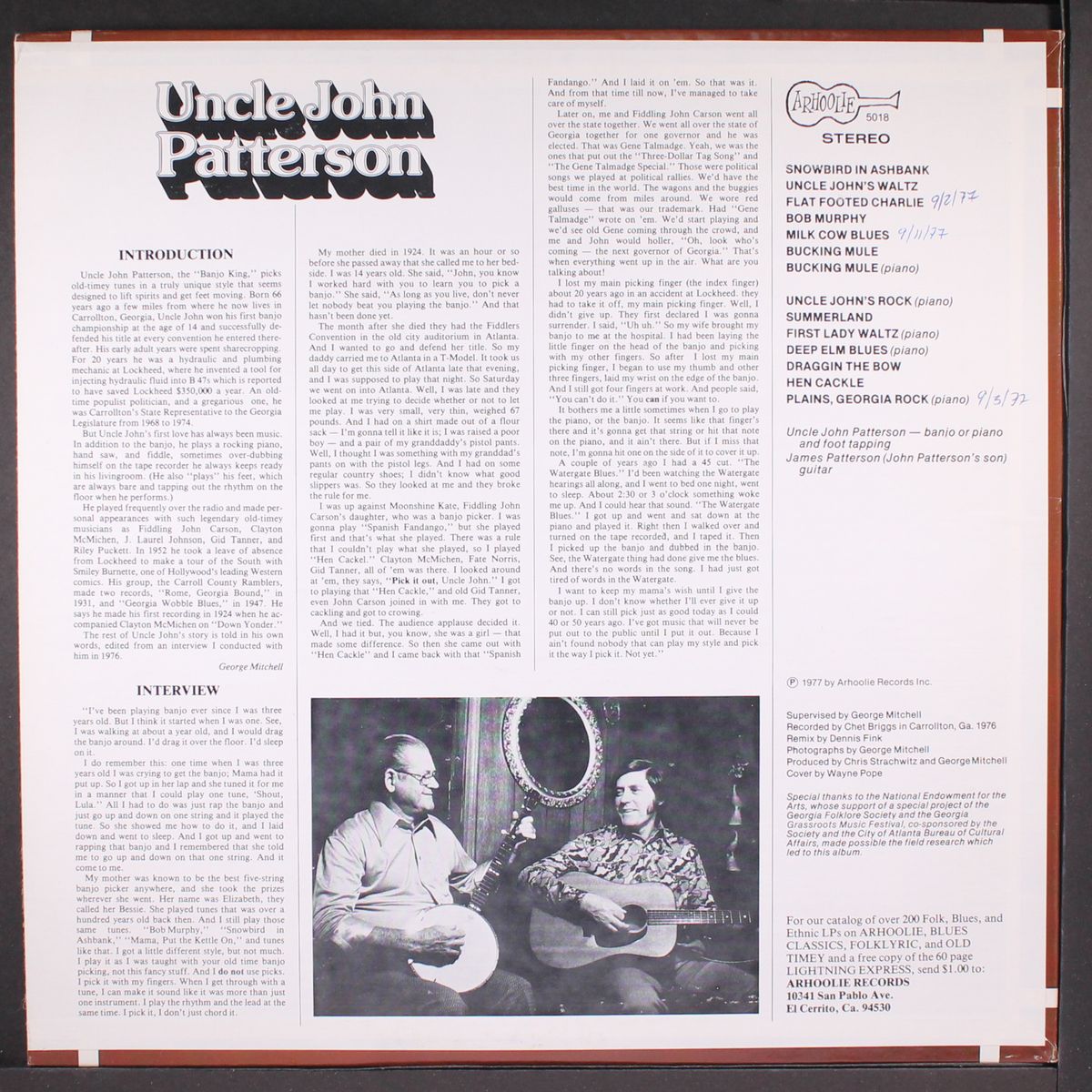 plains, georgia rock by UNCLE JOHN PATTERSON