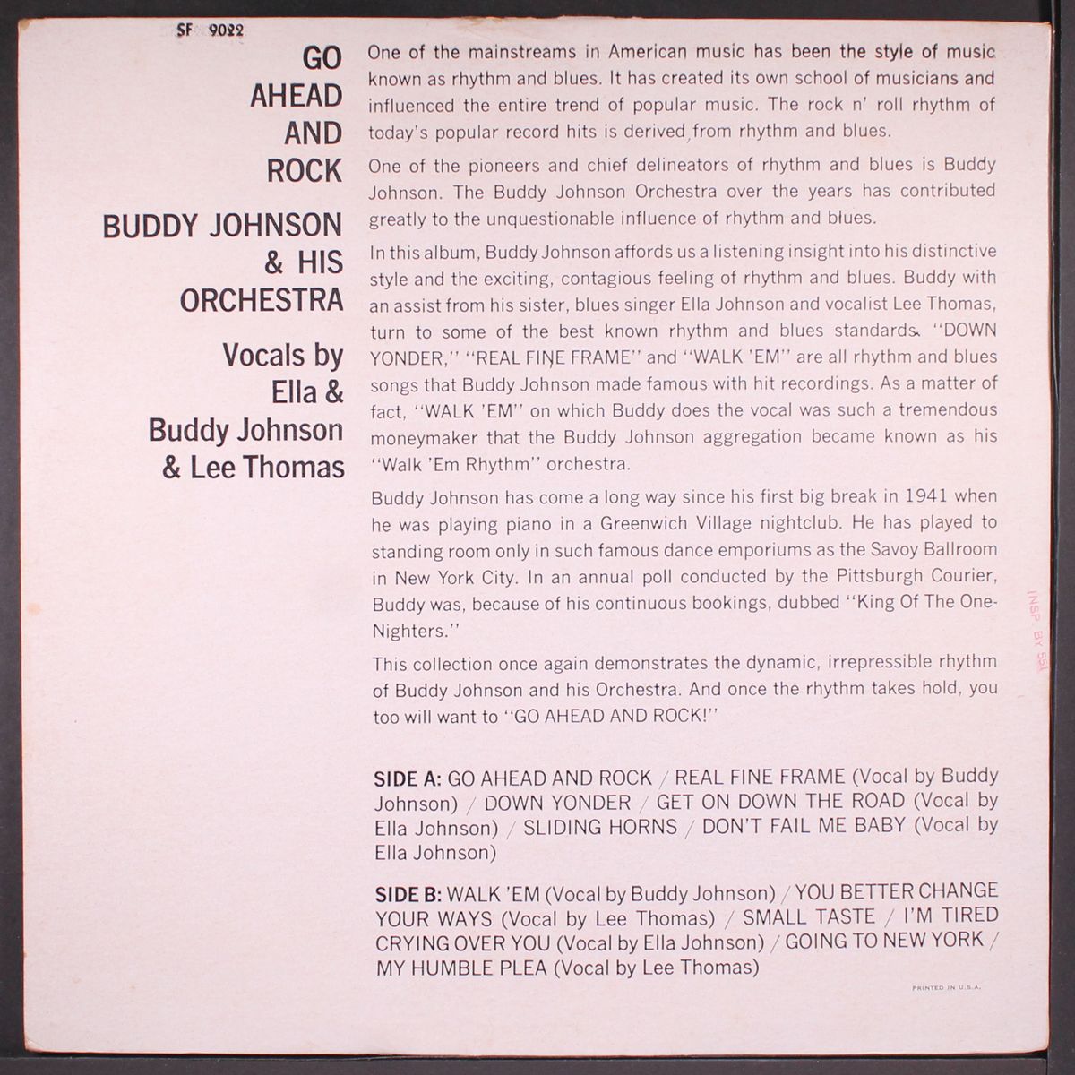 go ahead & rock rock rock by BUDDY JOHNSON
