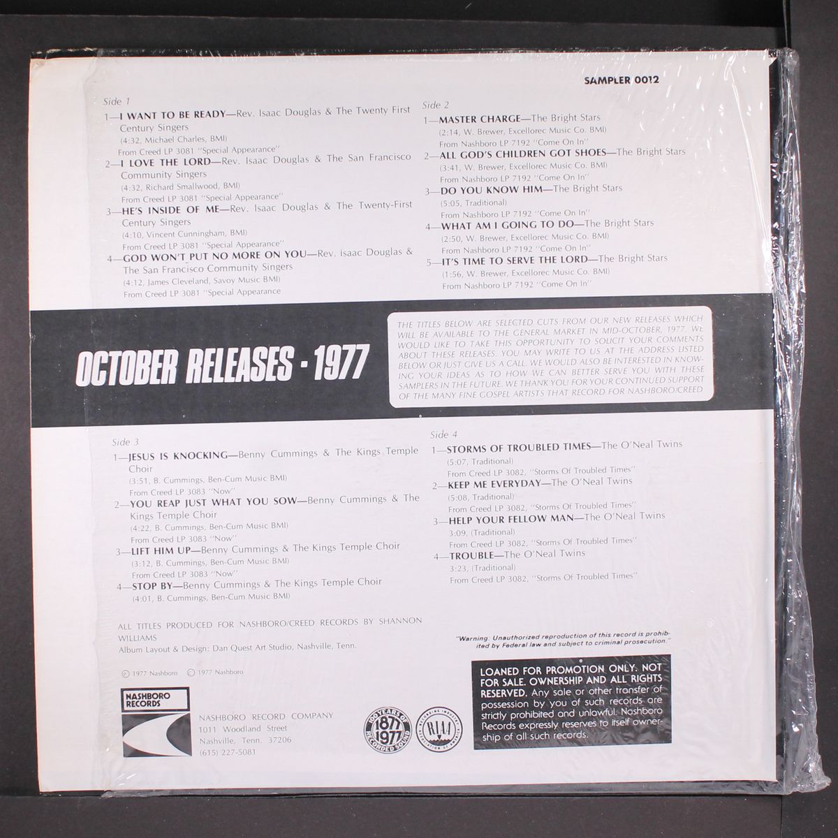 new lp releases, oct. 1977 sampler by VARIOUS