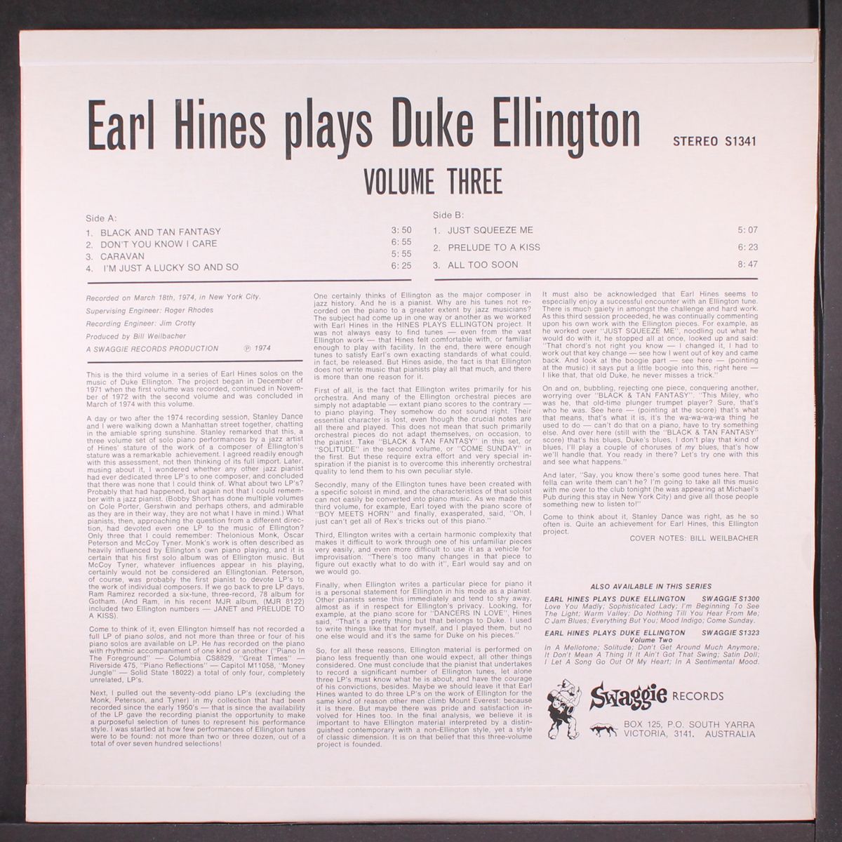 plays duke ellington, vol. 3 by EARL HINES