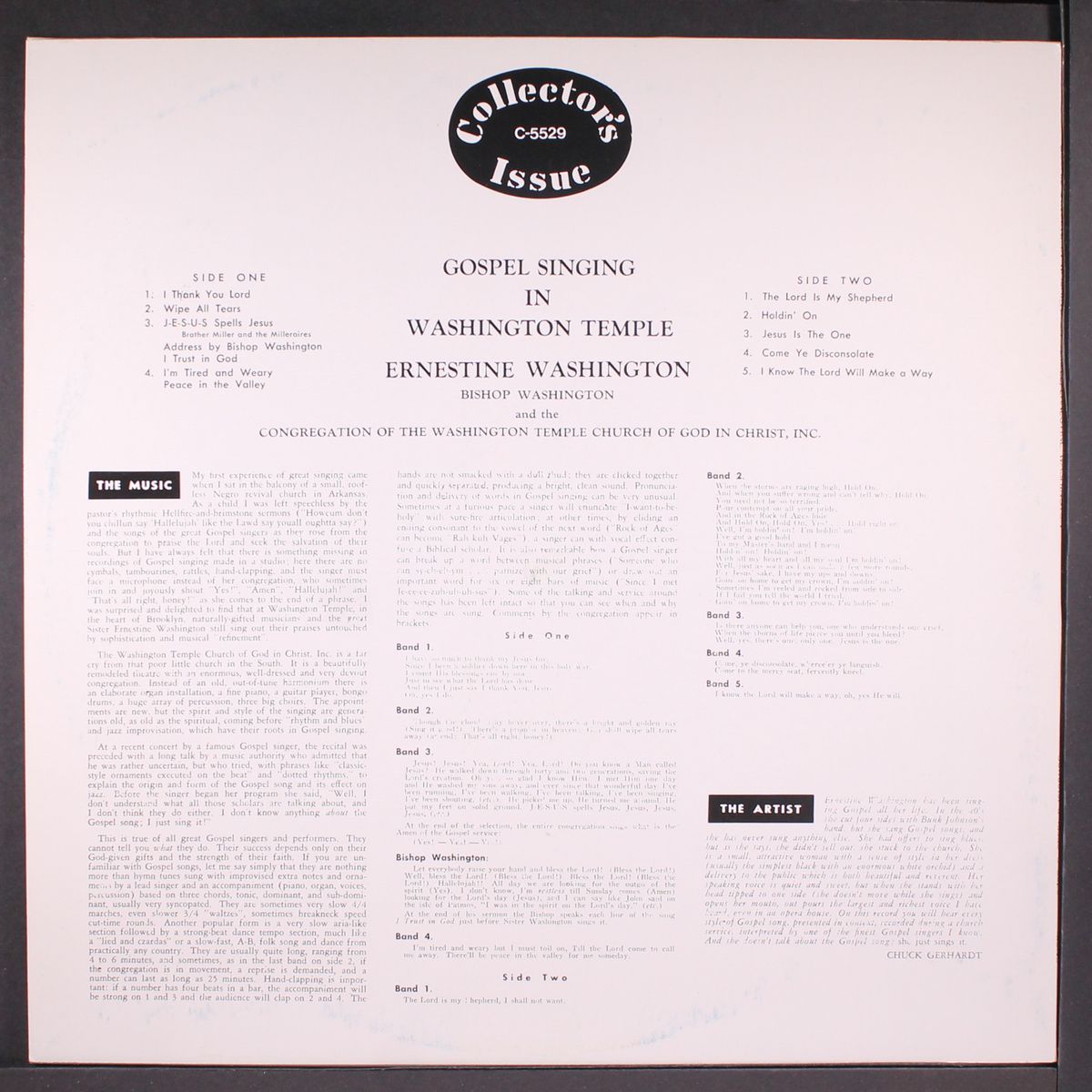 gospel singing in washington temple by ERNESTINE WASHINGTON