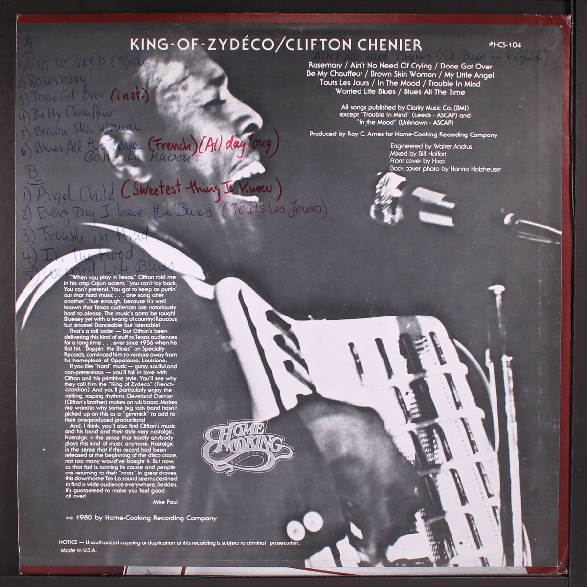 king of zydeco by CLIFTON CHENIER