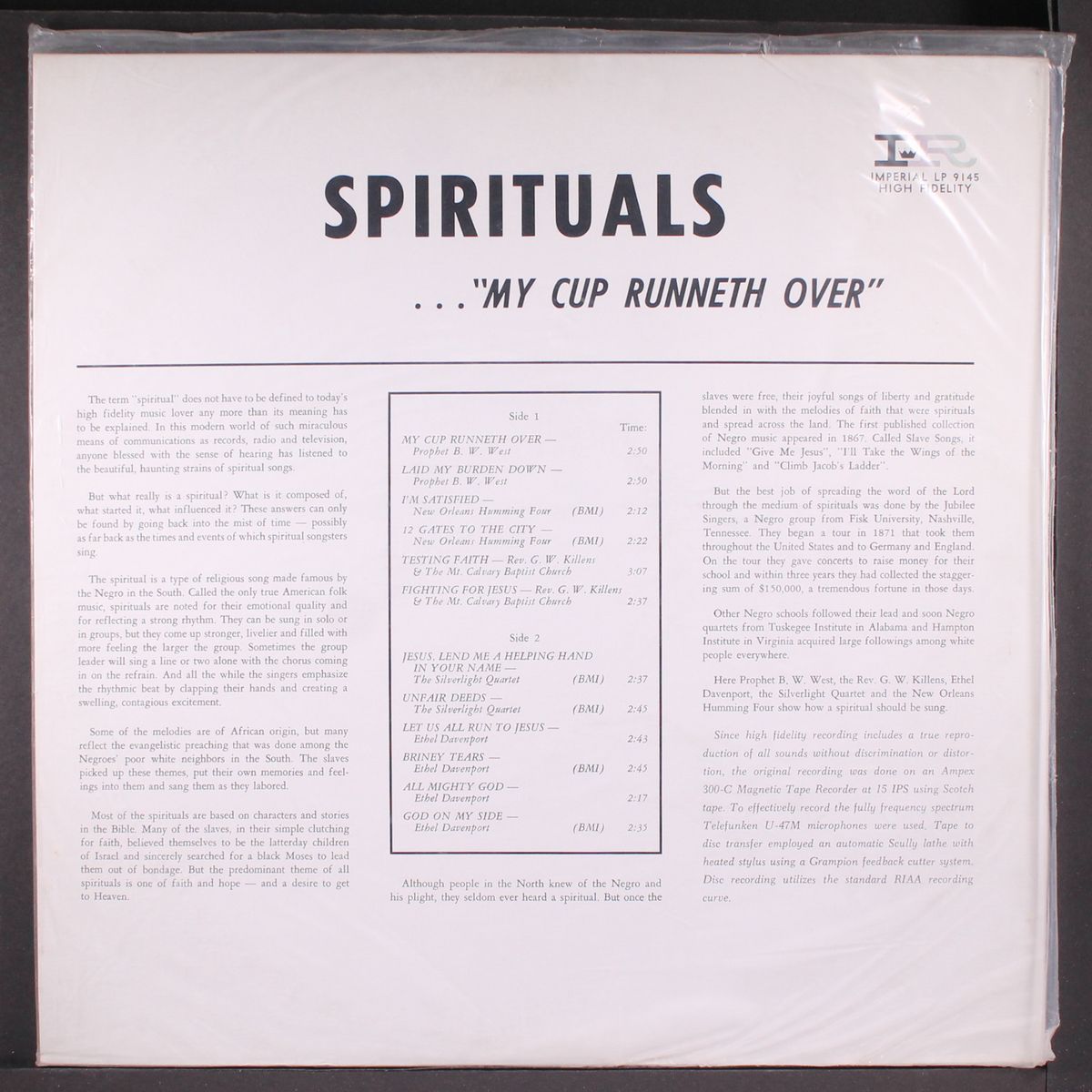 spirituals, my cup runneth over by VARIOUS