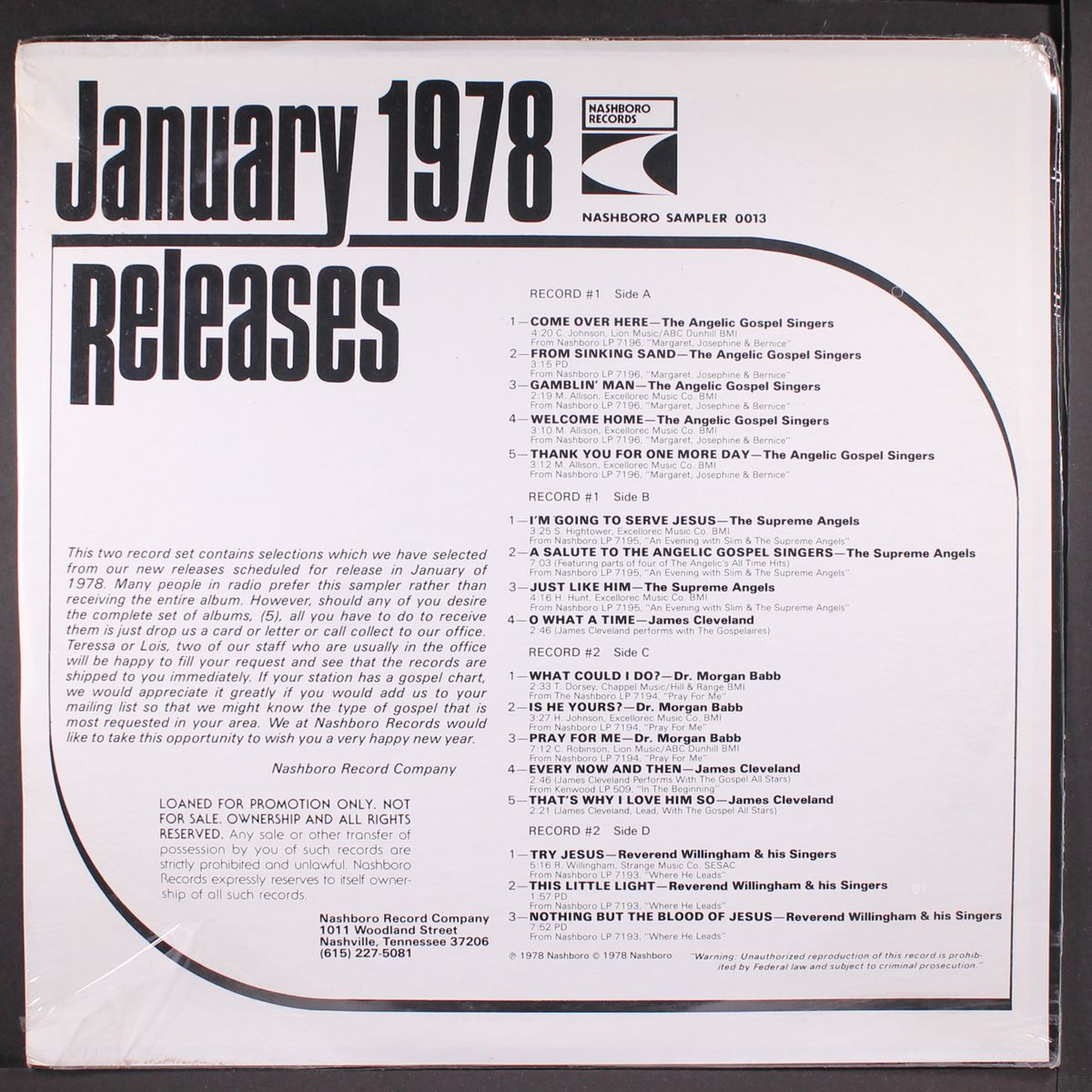new lp releases, january 1978 releases by VARIOUS