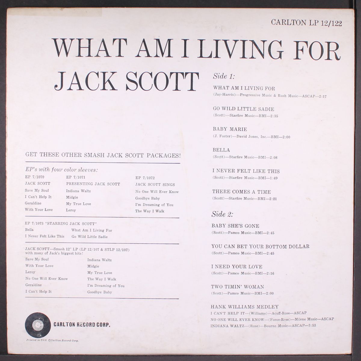 what am i living for by JACK SCOTT