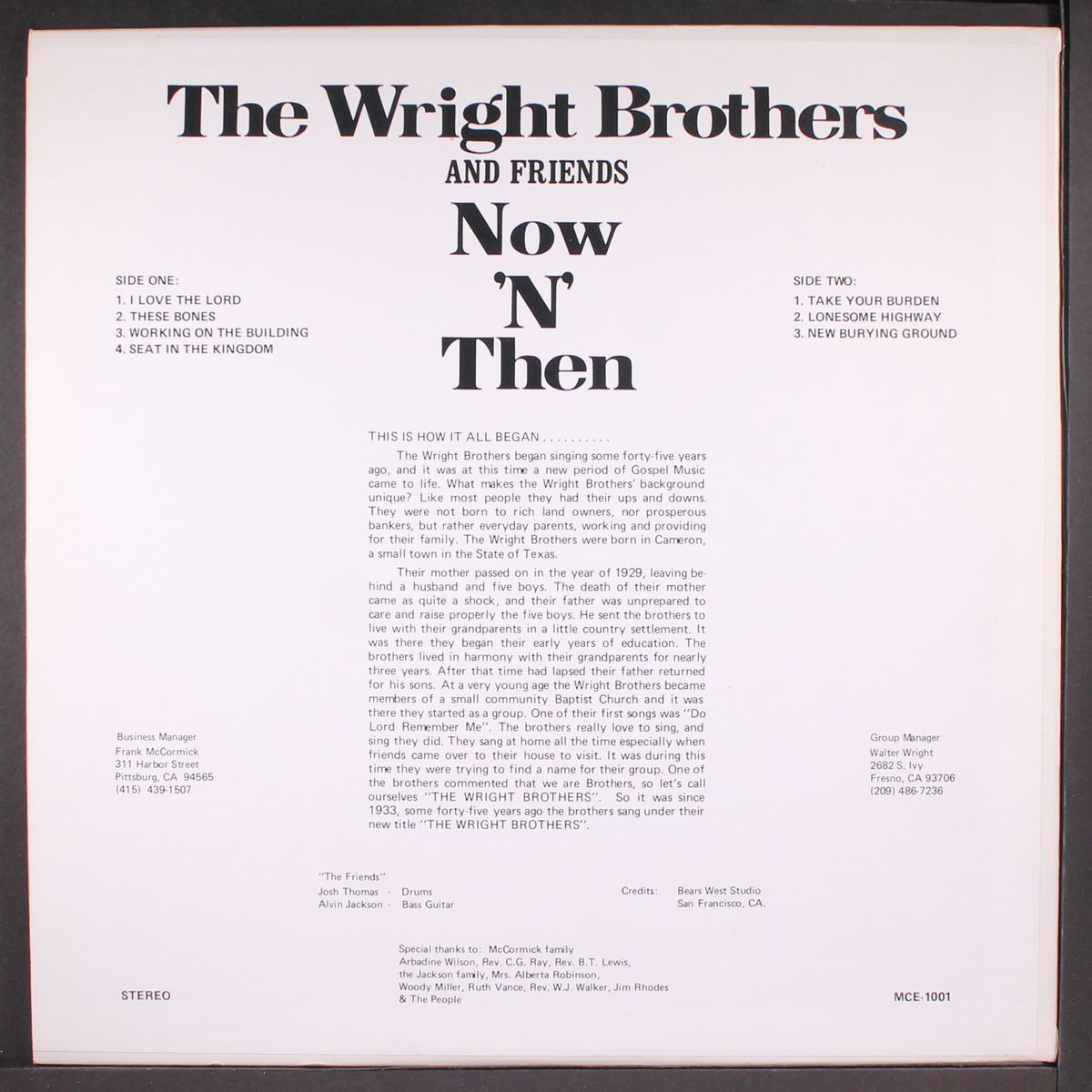 now 'n' then by WRIGHT BROTHERS