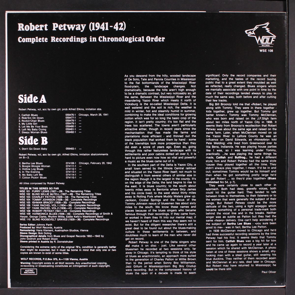 complete recordings by ROBERT PETWAY