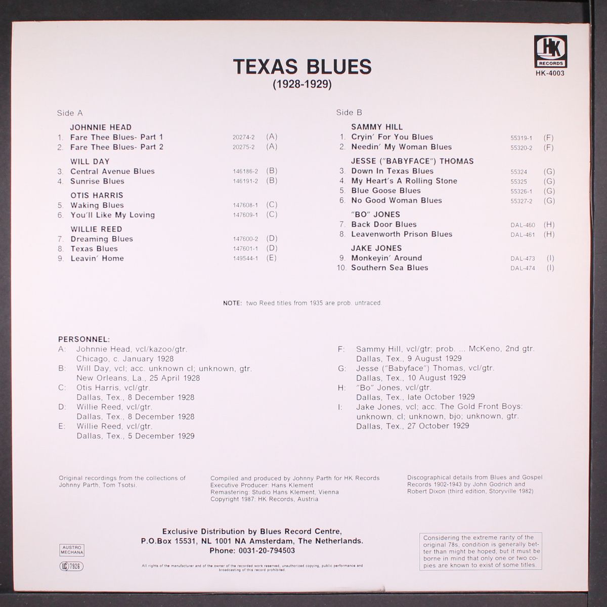 texas blues, 1928-29 by VARIOUS