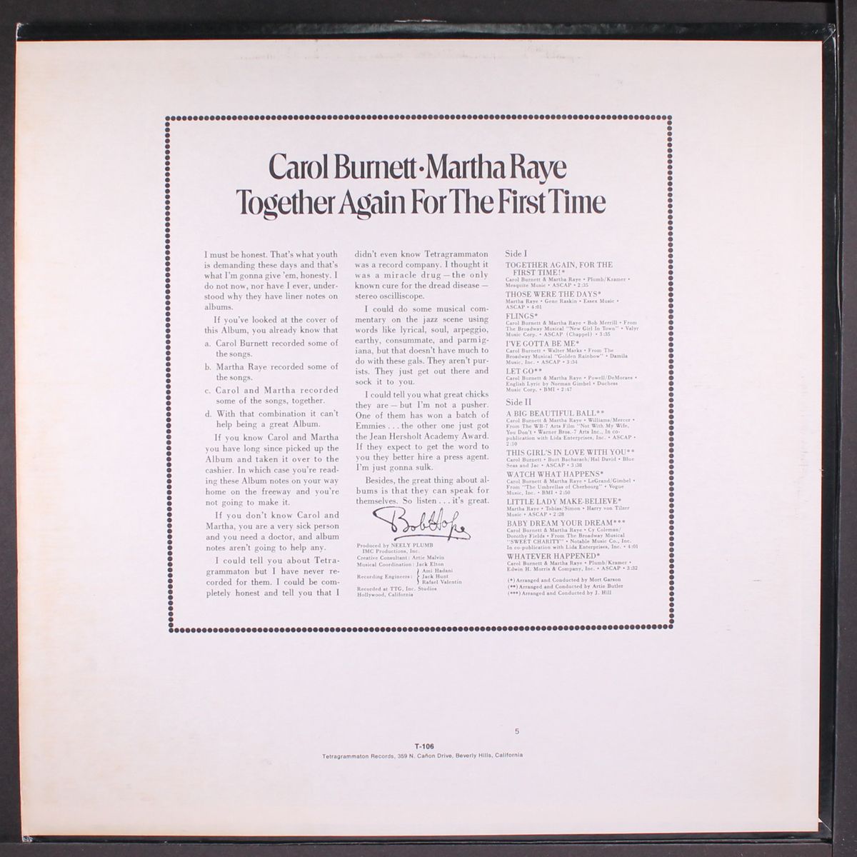 together again for the first time by CAROL BURNETT & MARTHA RAYE