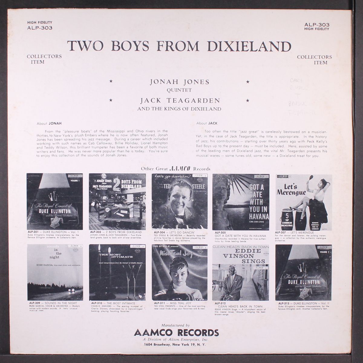 2 boys from dixieland by JONAH JONES /JACK TEAGARDEN