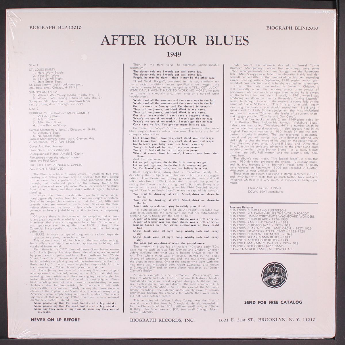 after hour blues by ST. LOUIS JIMMY, SUNNYLAND SLIM, LITTLE BROTHER MONTGOMERY